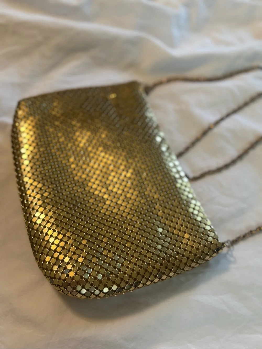 Vintage Gold Sequin Chain Clutch